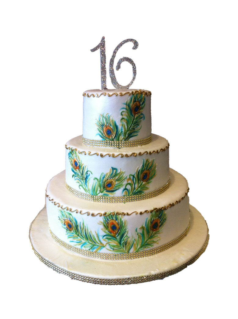 Peacock Sweet Sixteen Cake