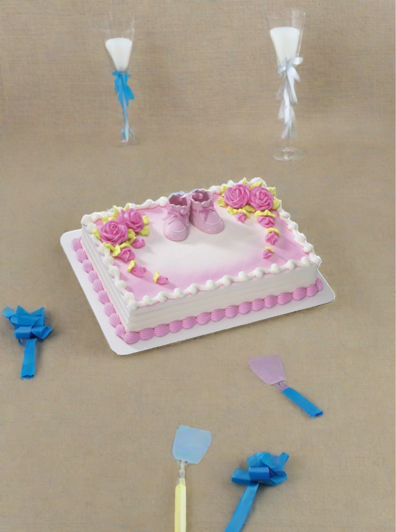 Pink Baby Booties Cake
