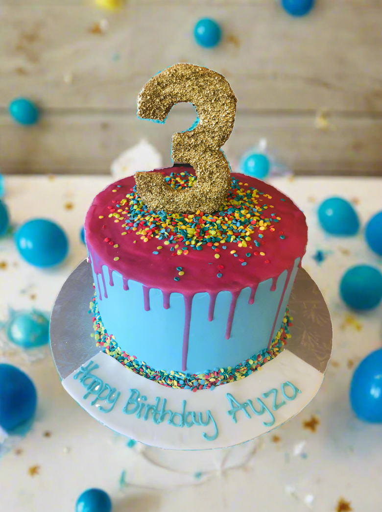 Pink Drizzle Birthday Cake