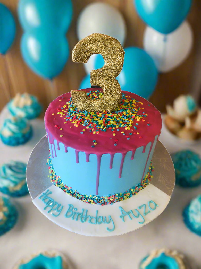Pink Drizzle Birthday Cake