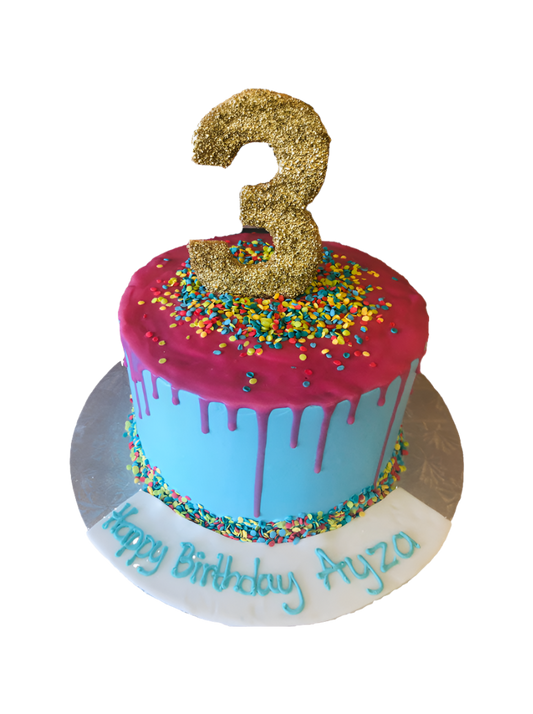 Pink Drizzle Birthday Cake