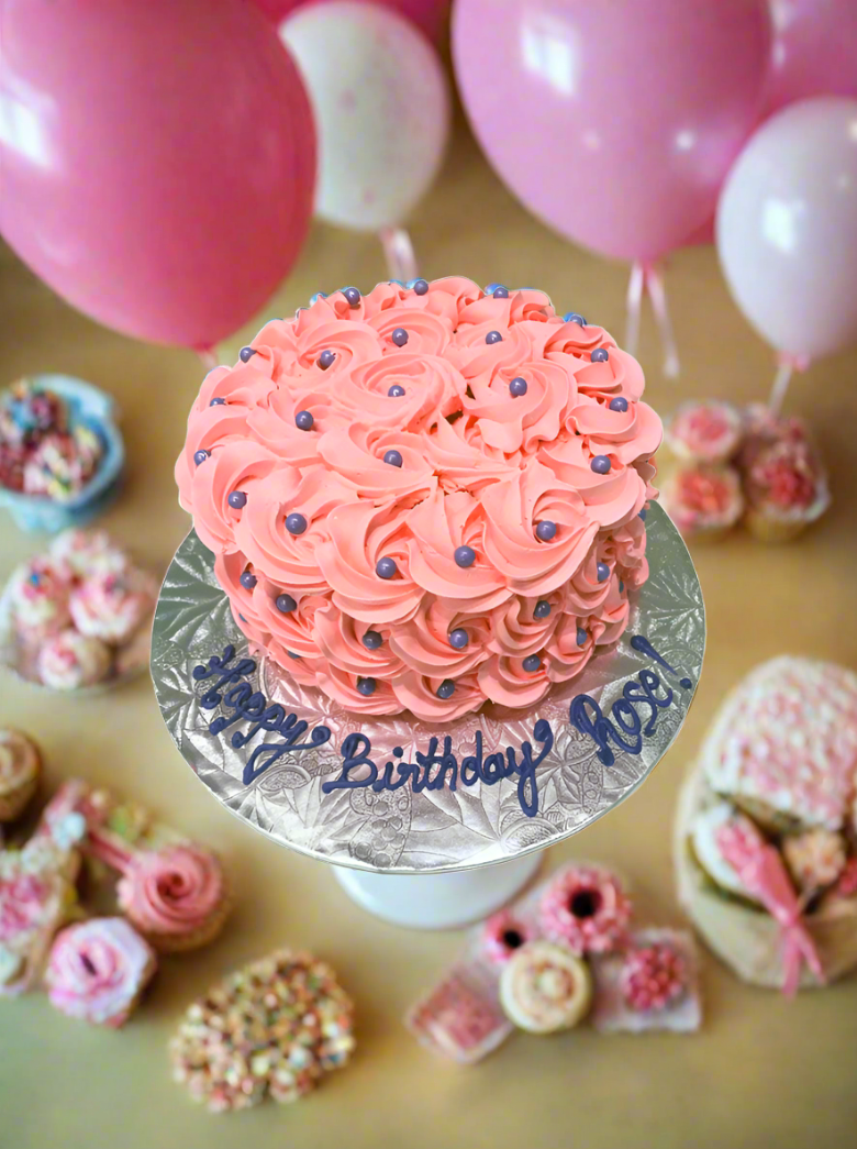 Pink Rosette Smash Cake