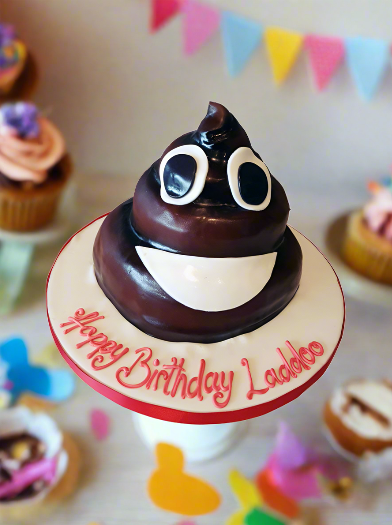 Poop Fondant Birthday Cake