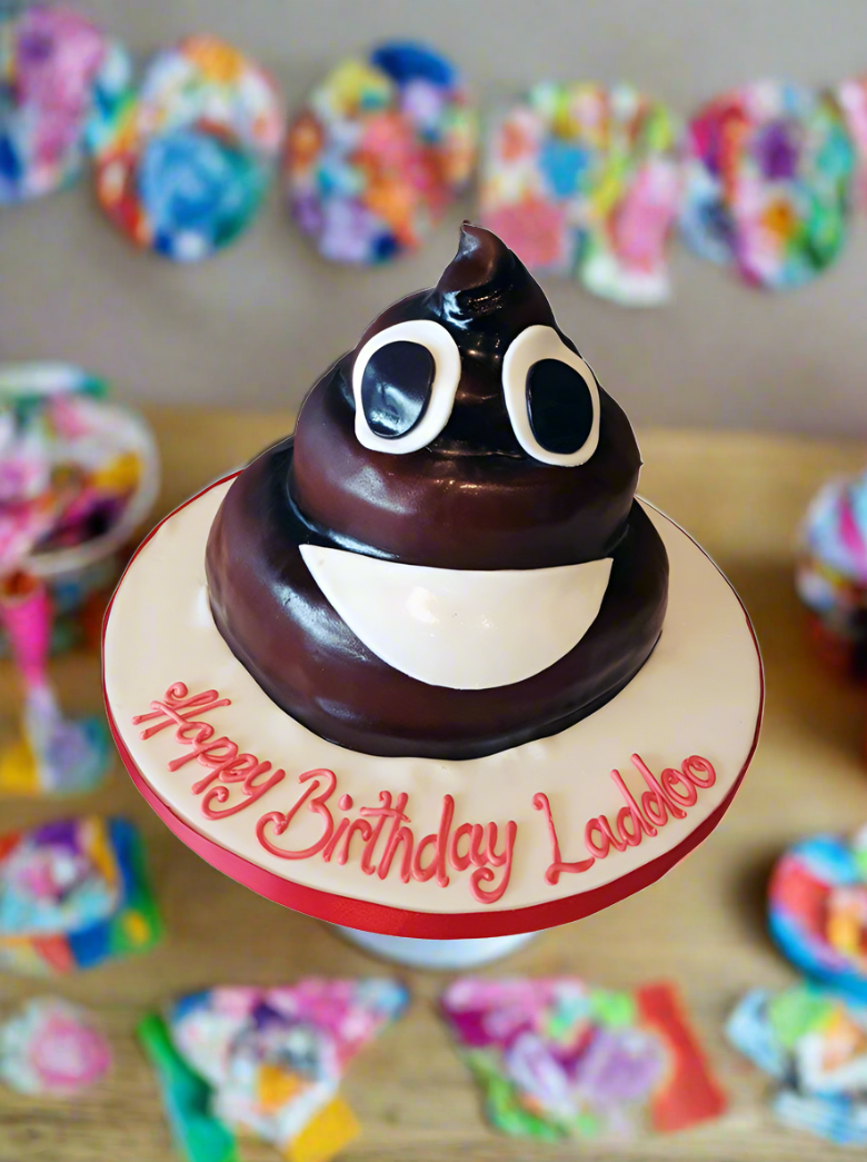 Poop Fondant Birthday Cake