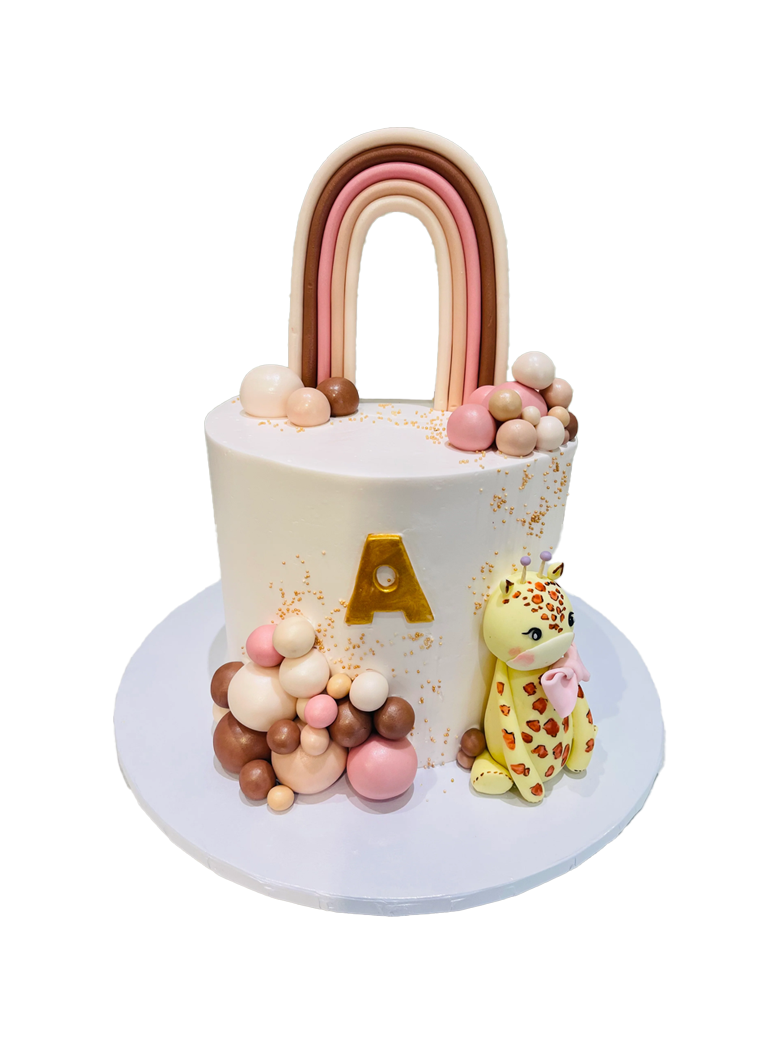 Rainbow & Giraffe Birthday Cake