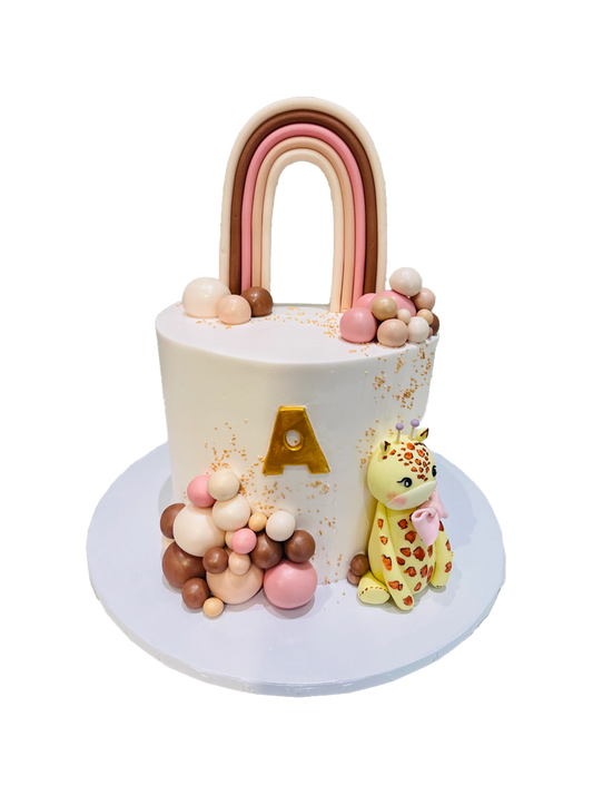 Rainbow & Giraffe Birthday Cake