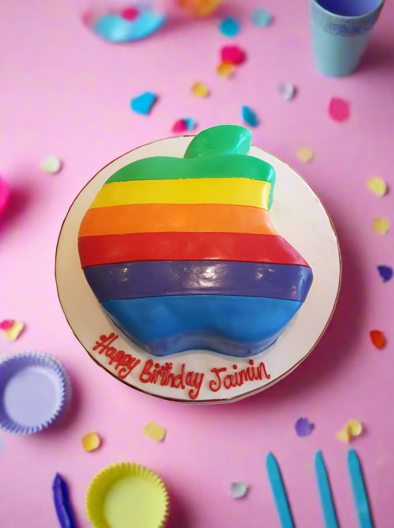 Rainbow Apple Fondant Cake