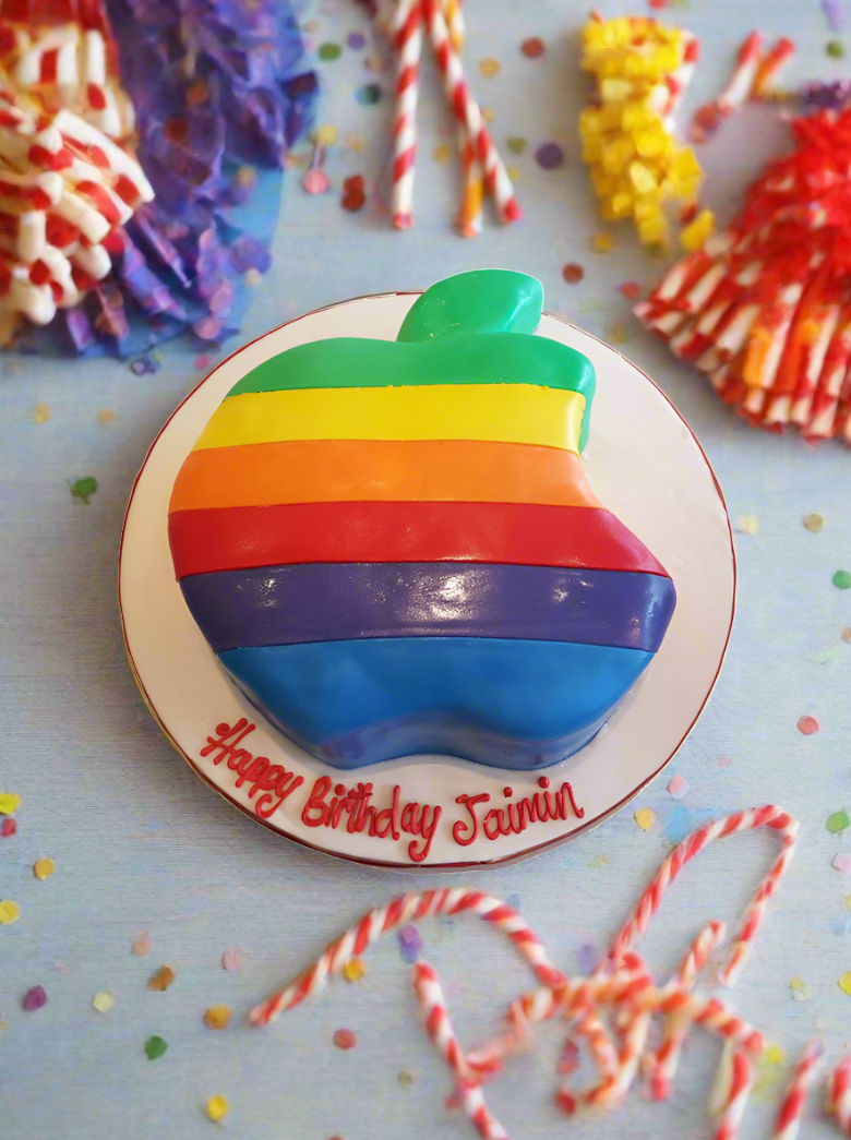 Rainbow Apple Fondant Cake
