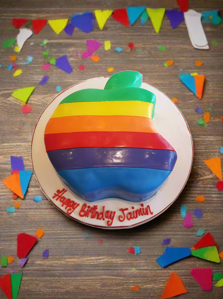 Rainbow Apple Fondant Cake
