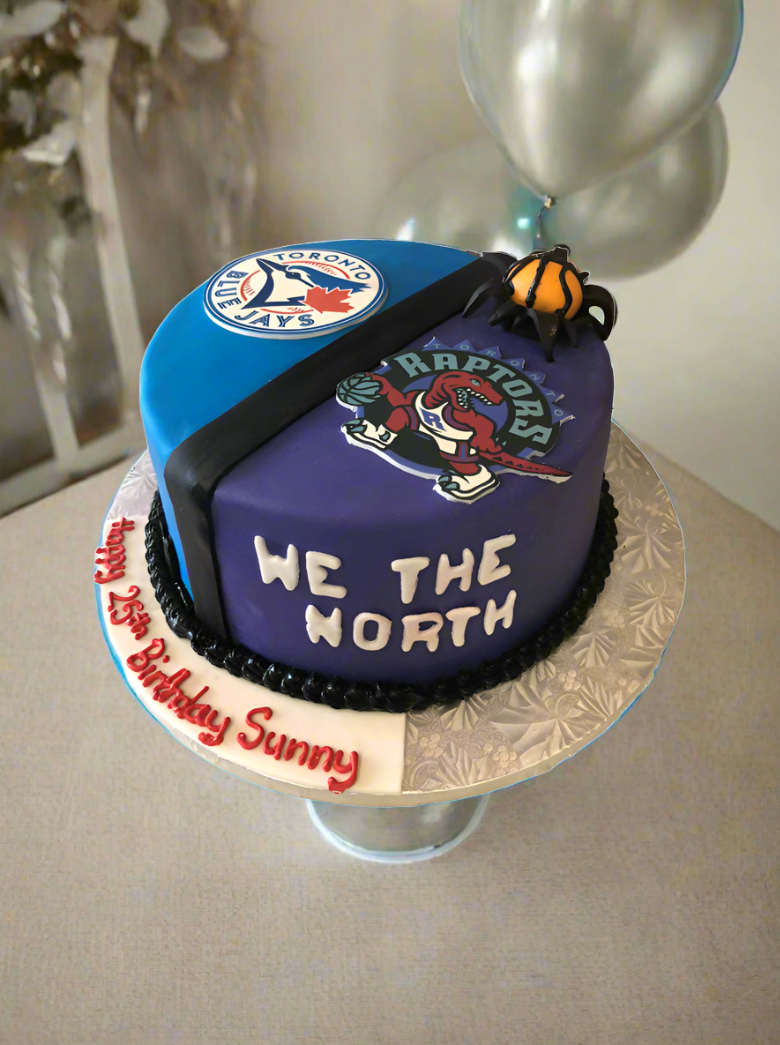 Raptors And Blue Jays Fondant Cake