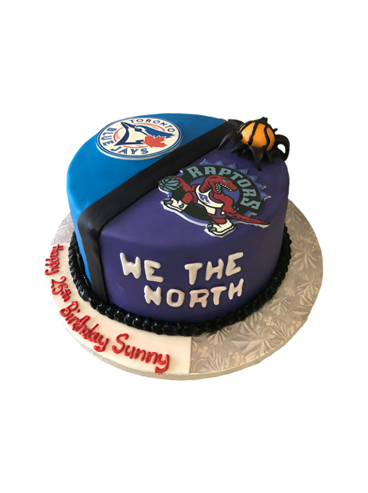 Raptors And Blue Jays Fondant Cake