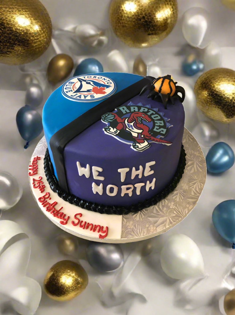 Raptors And Blue Jays Fondant Cake