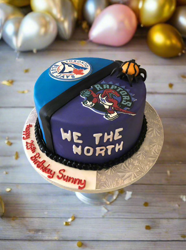 Raptors And Blue Jays Fondant Cake