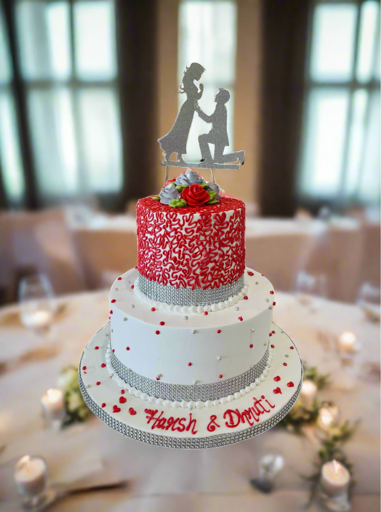 Red & White Wedding Cake