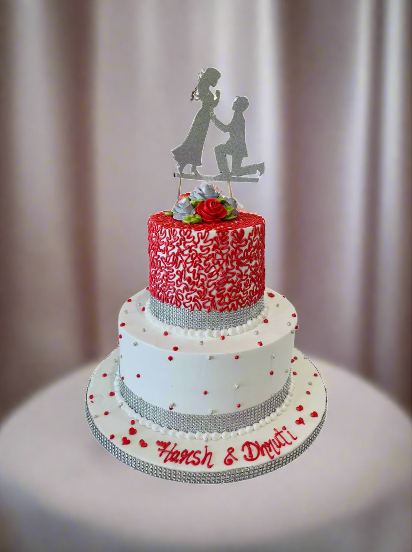 Red & White Wedding Cake