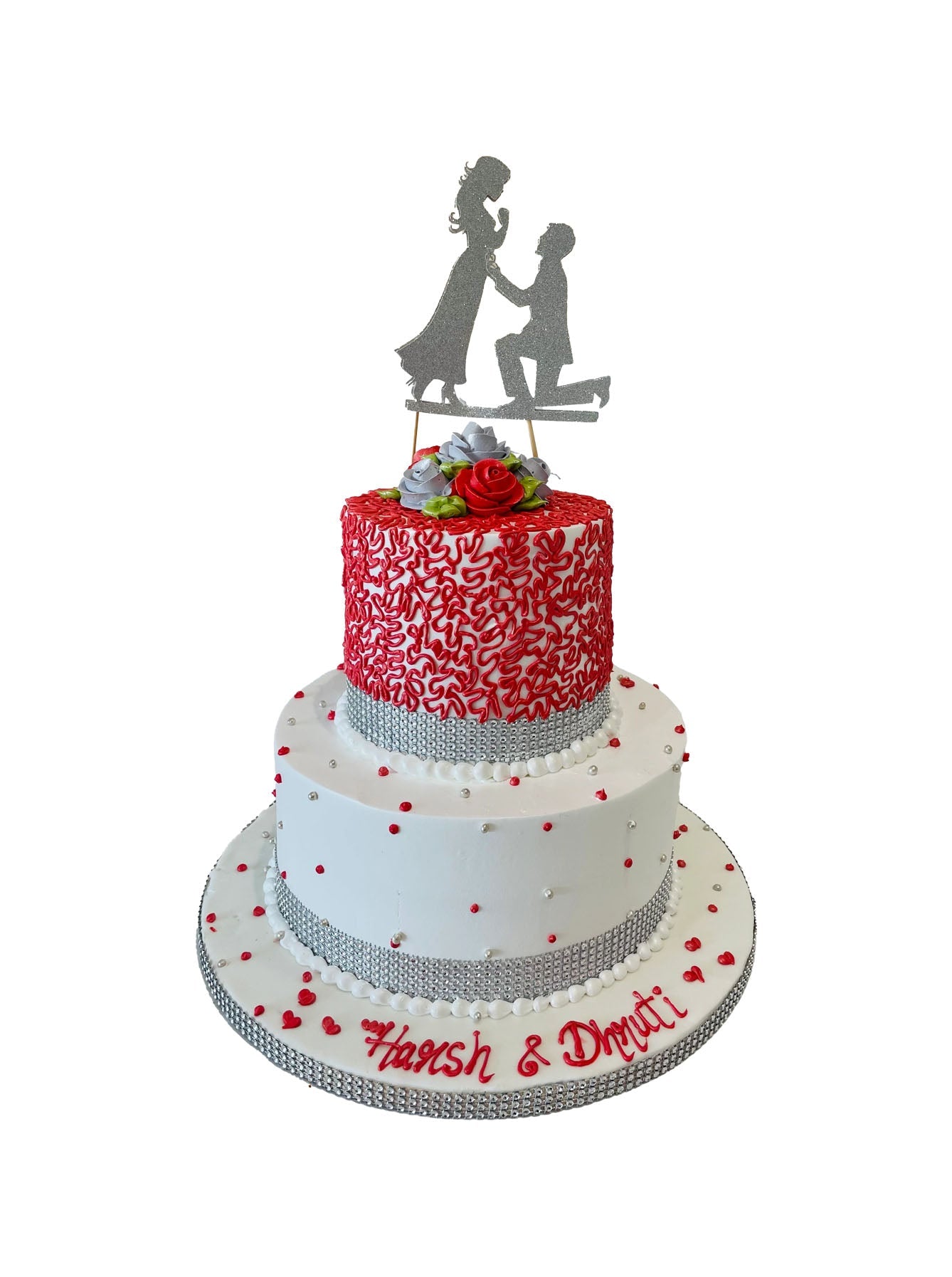 Red & White Wedding Cake