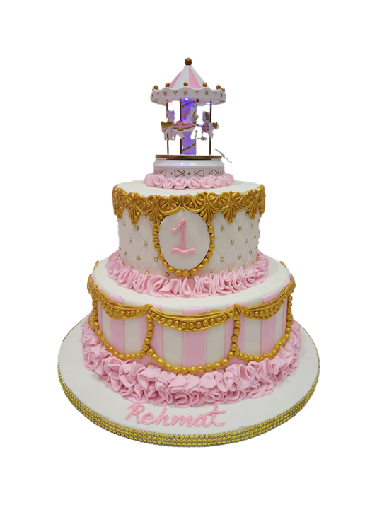 Carousel Fondant Tiered Cake