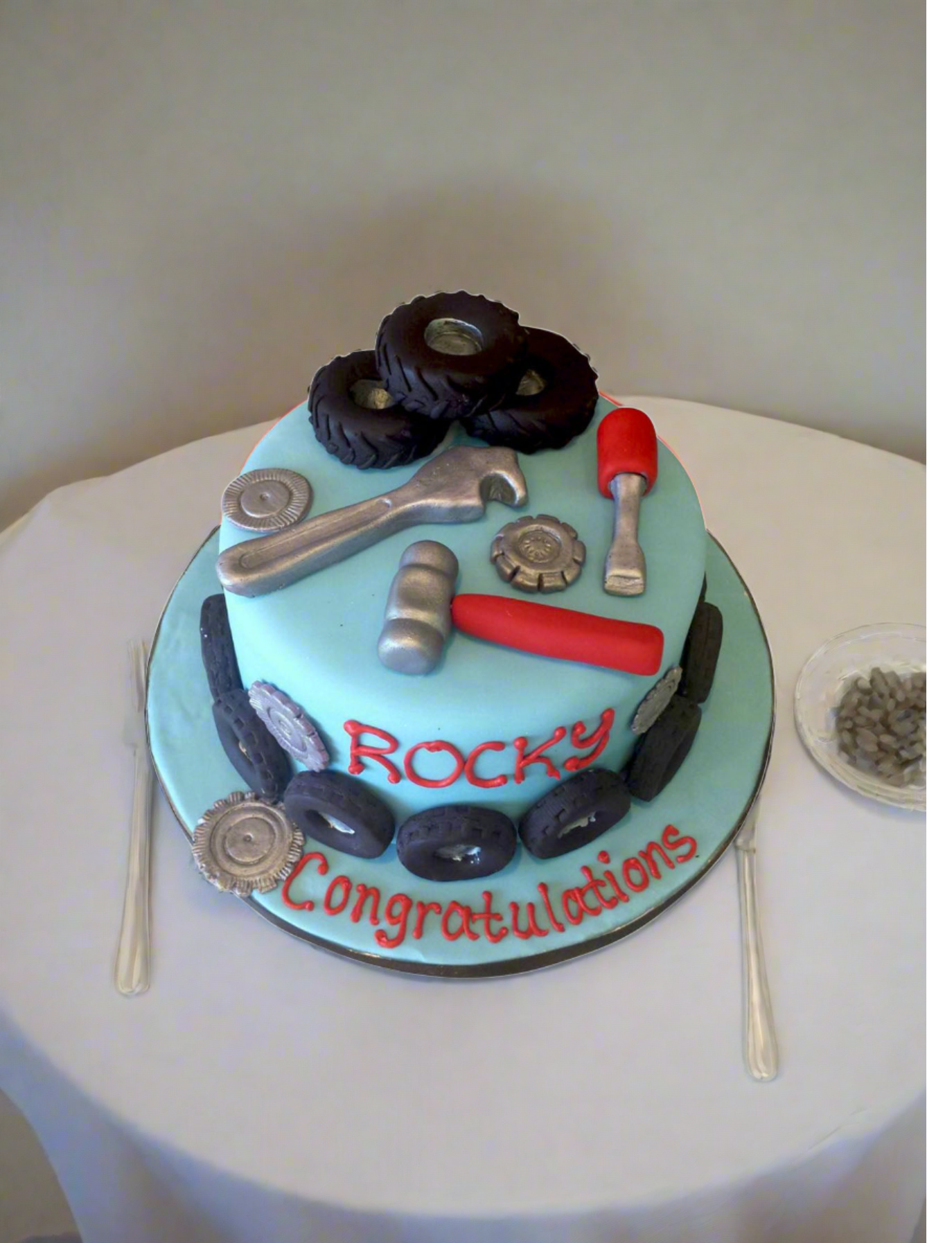 Rocky Mechanic Fondant Cake