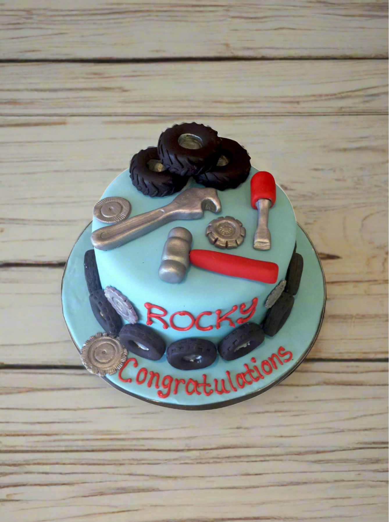 Rocky Mechanic Fondant Cake