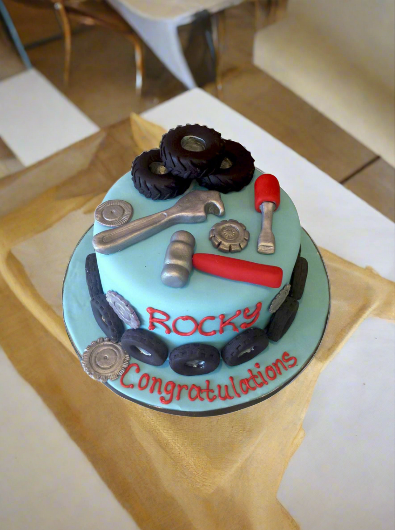 Rocky Mechanic Fondant Cake
