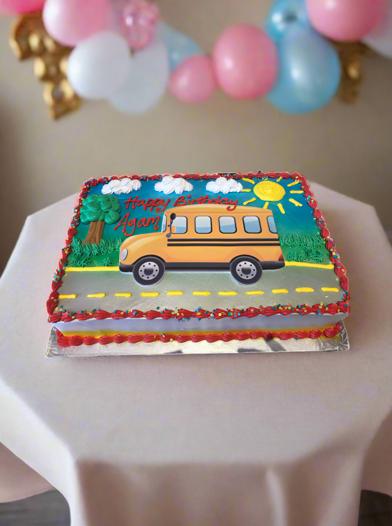 School Bus Photo Cake