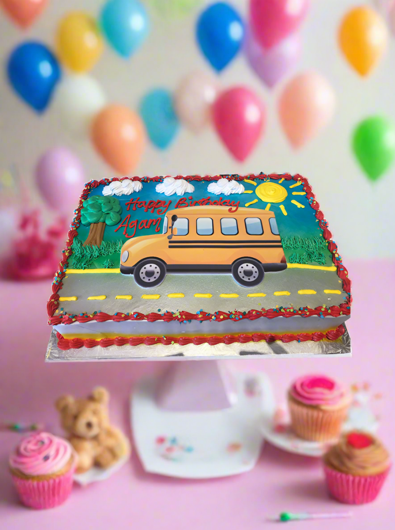 School Bus Photo Cake