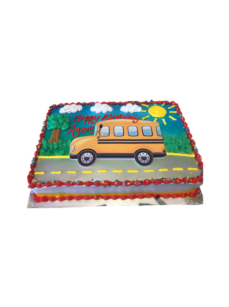 School Bus Photo Cake