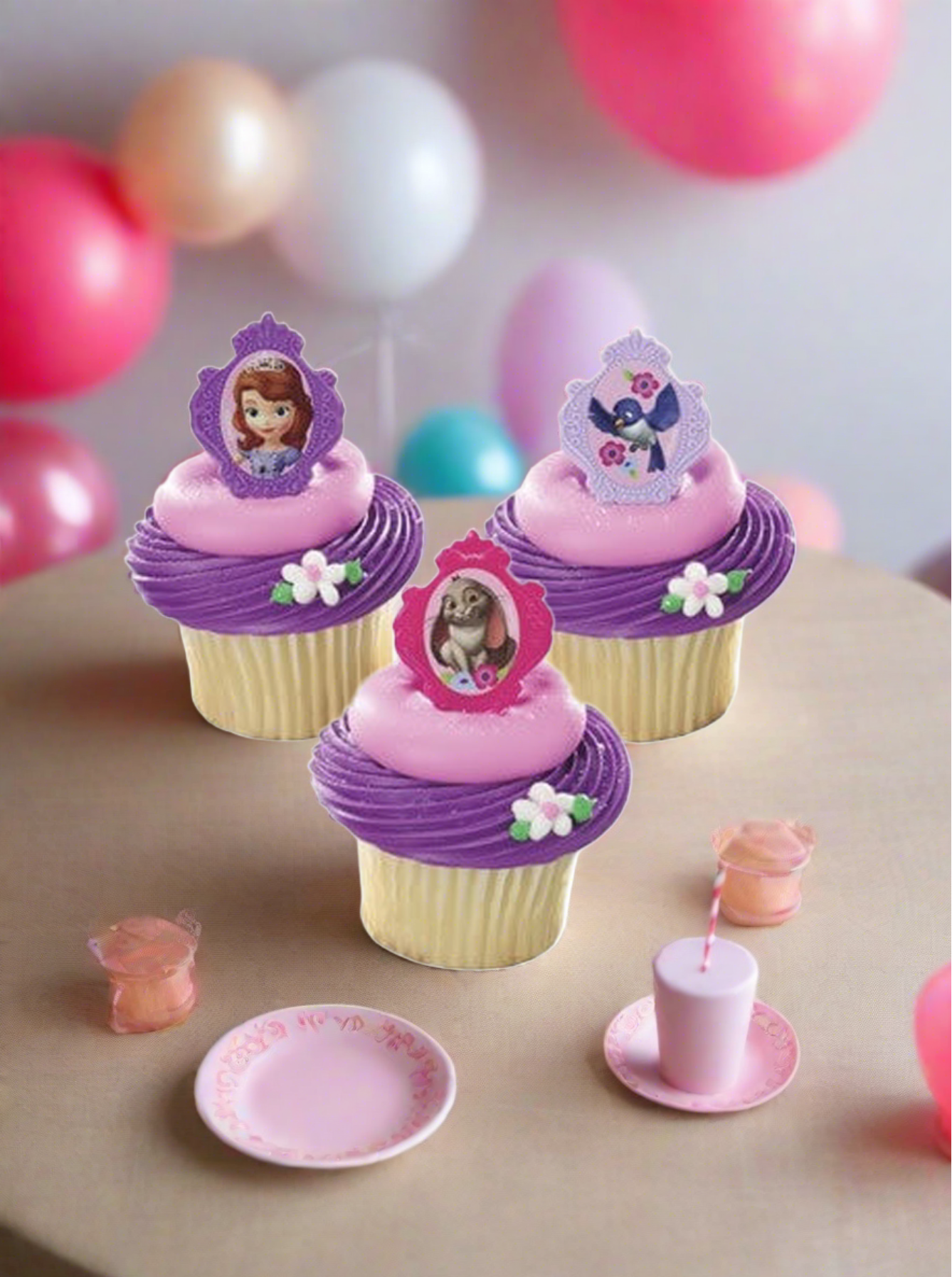Sofia The First Ring Cupcakes - (Pack of 6)