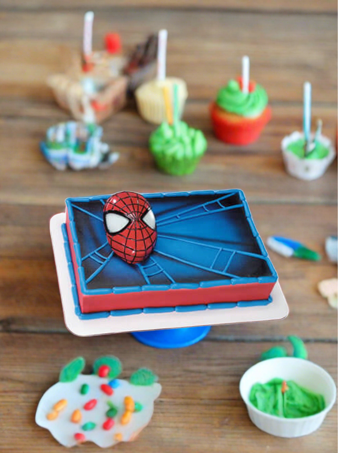 Spiderman Light Up Eyes Cake