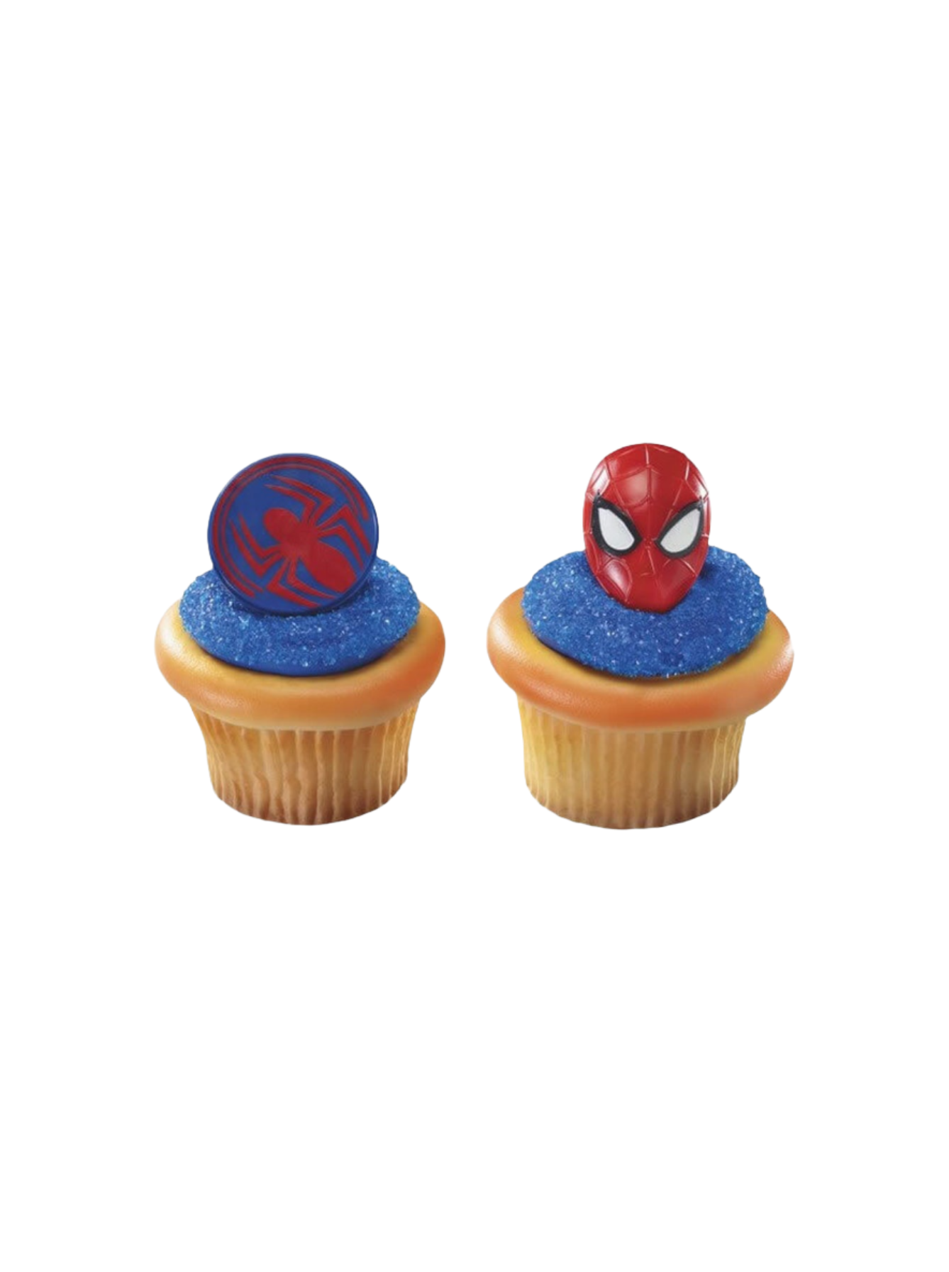 Spiderman Mask and Spider Ring Cupcakes - (Pack of 6)