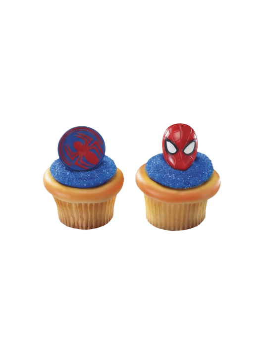 Spiderman Mask and Spider Ring Cupcakes - (Pack of 6)