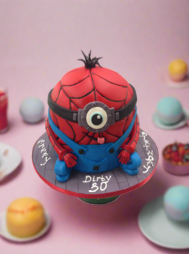 Spiderman Minion Molded Cake