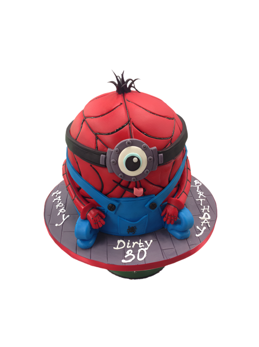 Spiderman Minion Molded Cake