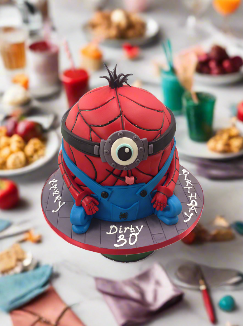 Spiderman Minion Molded Cake