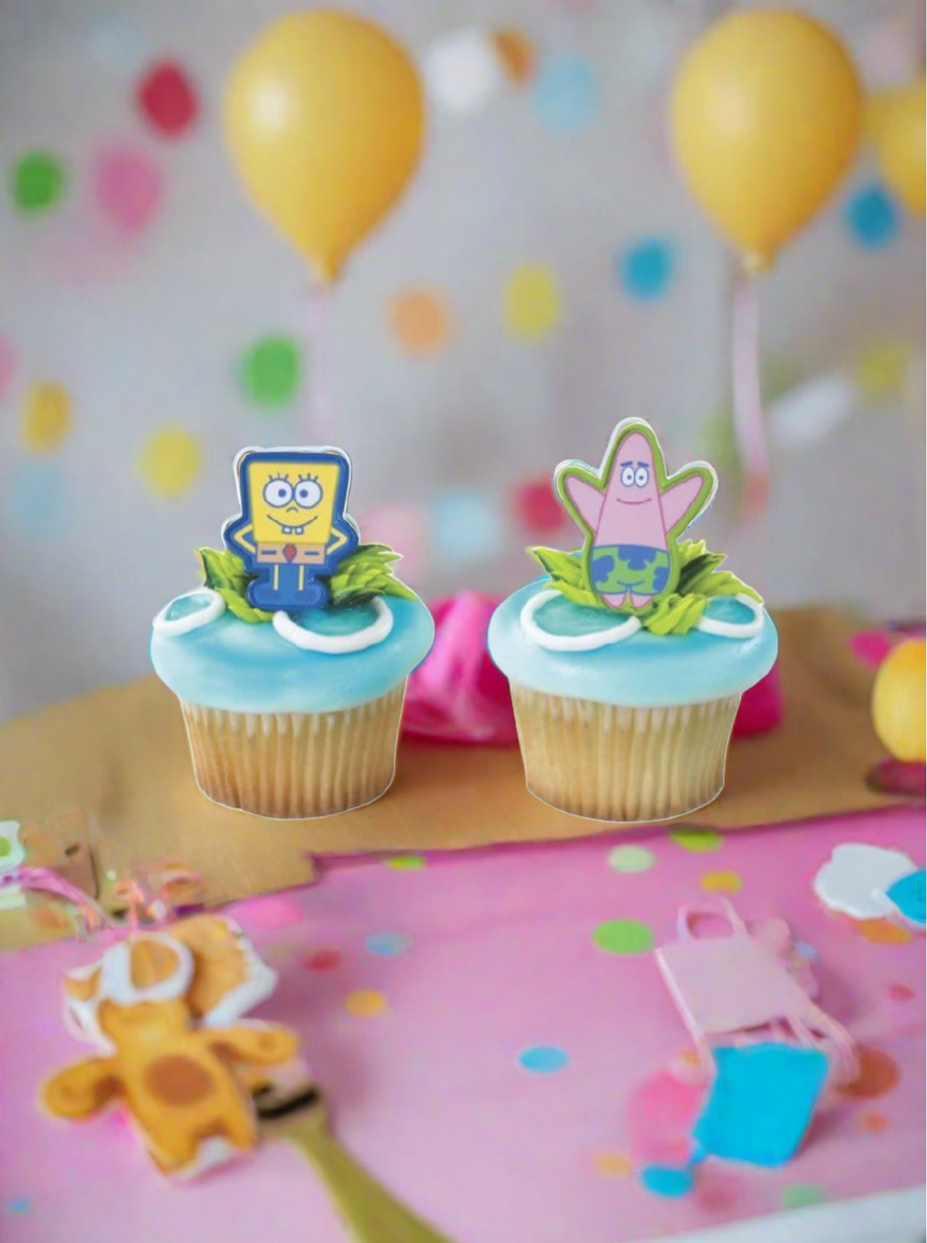 Sponge Bob Square Pants Cupcakes - (Pack of 6)