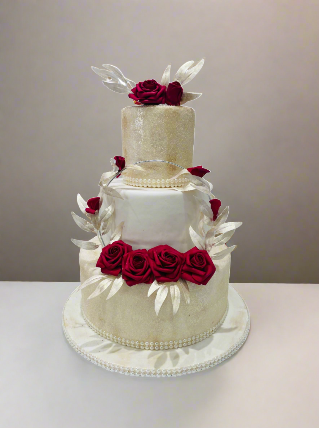 String Garland Wedding Fondant Cake
