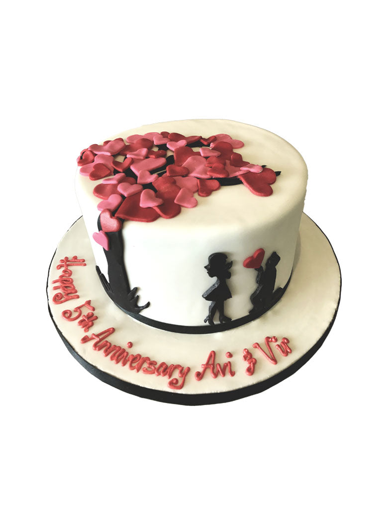 Tree Of Hearts Fondant Cake
