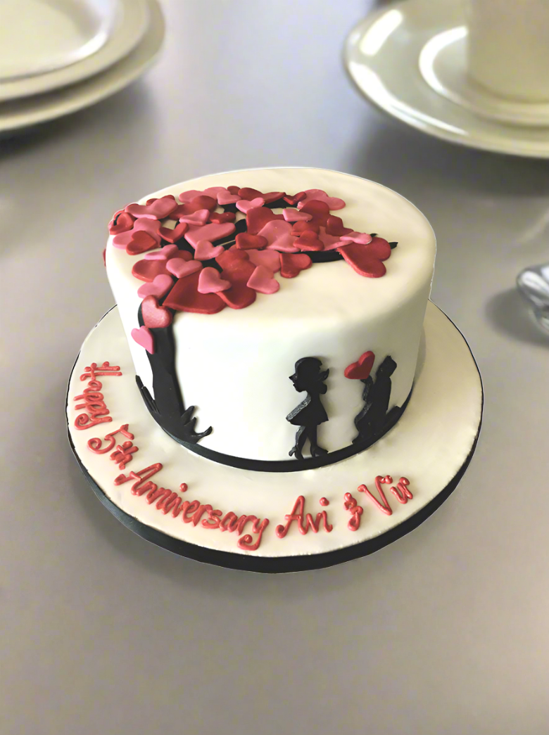 Tree Of Hearts Fondant Cake
