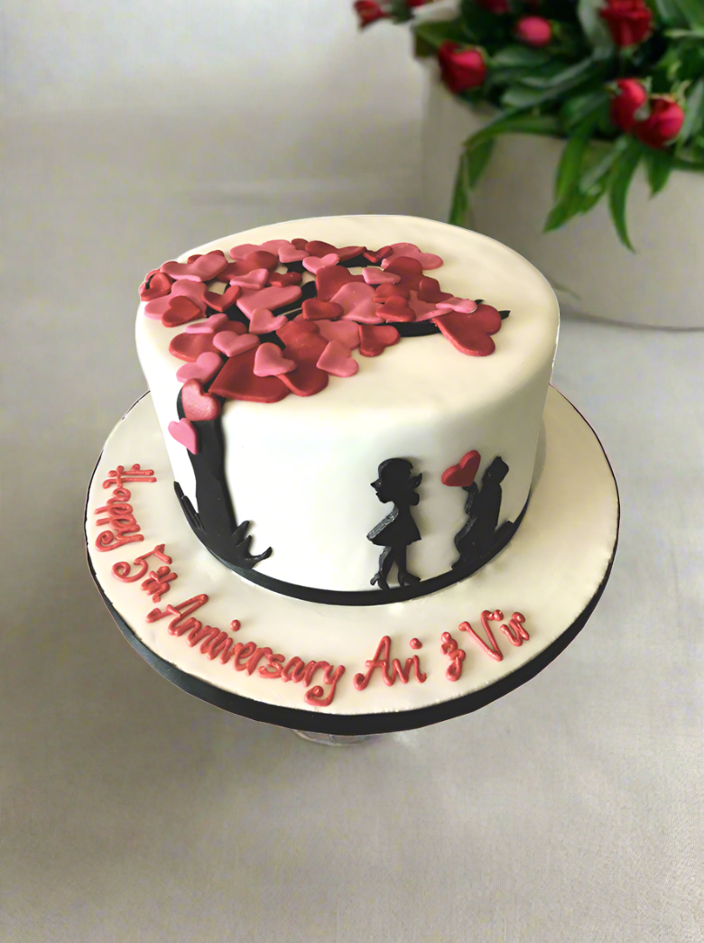 Tree Of Hearts Fondant Cake