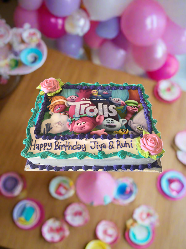 Trolls Photo Cake