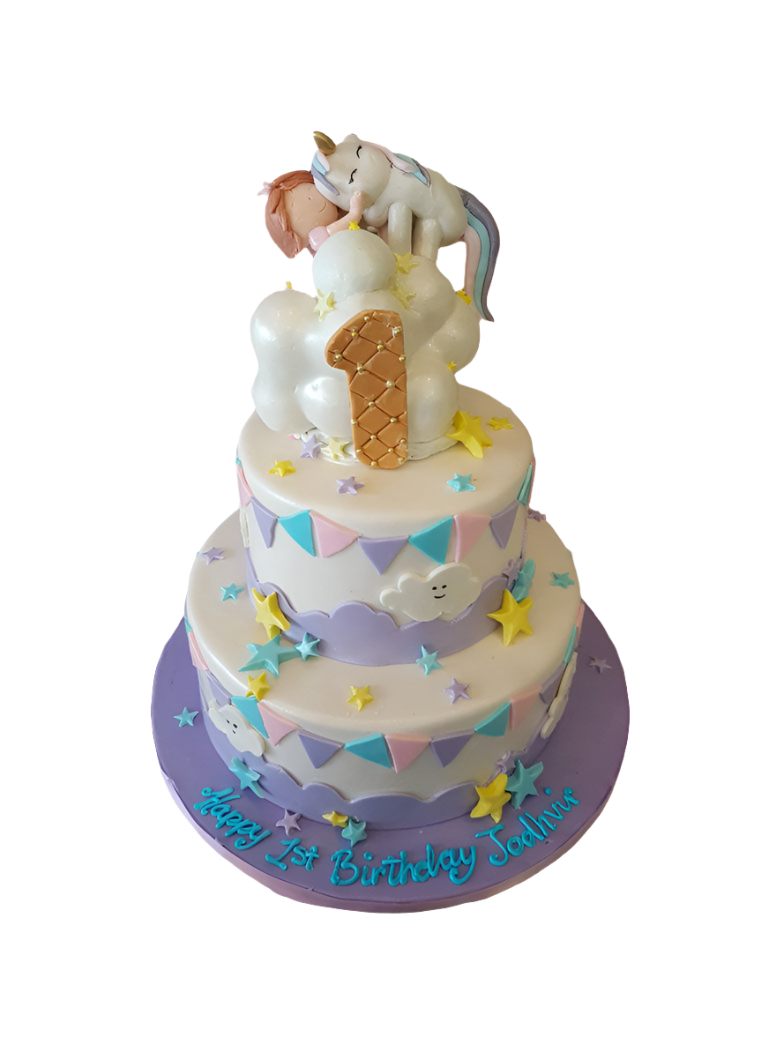 Unicorn Fondant Tiered Cake