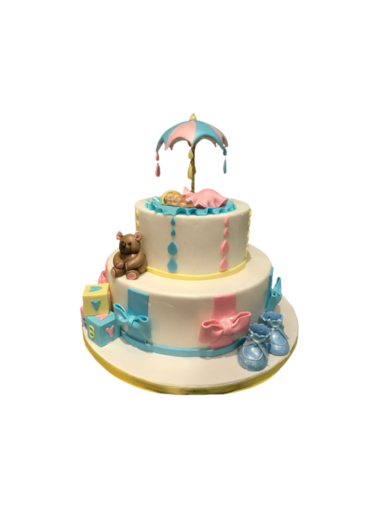 Umbrella Baby Shower Cake