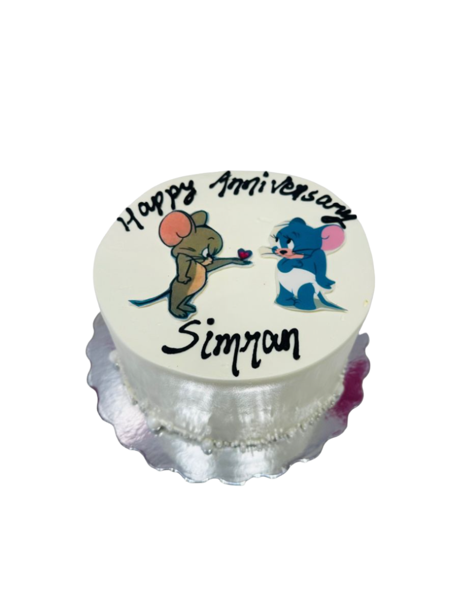 Tom & Jerry Couple Cream Cake