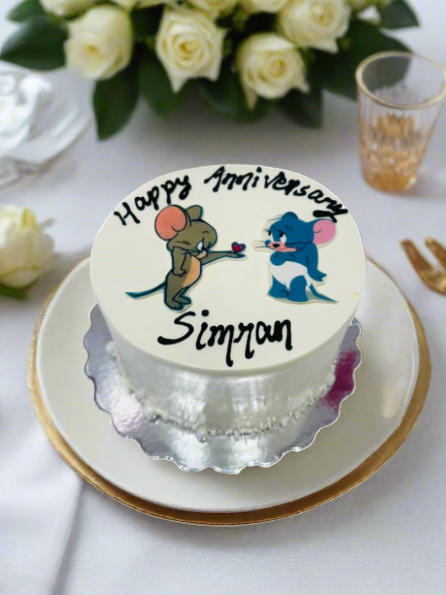 Tom & Jerry Couple Cream Cake