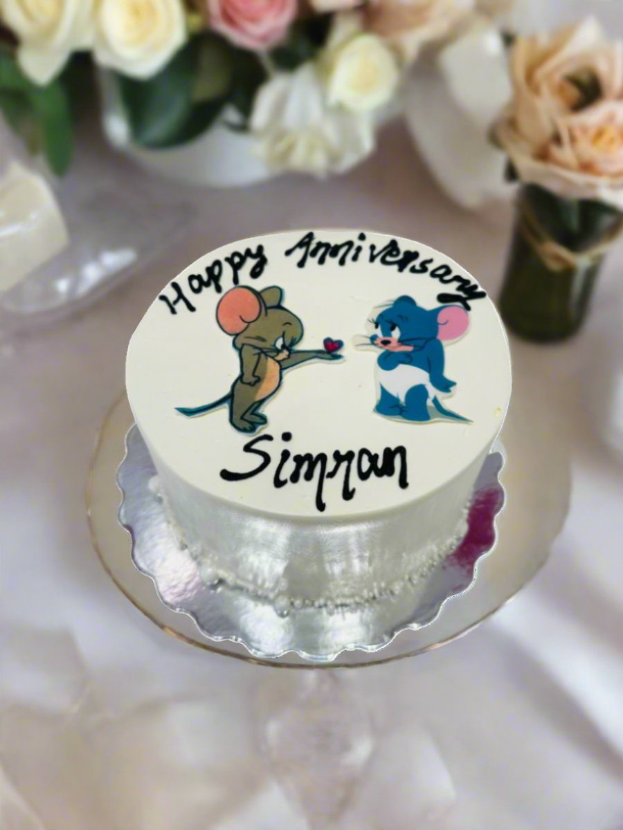 Tom & Jerry Couple Cream Cake