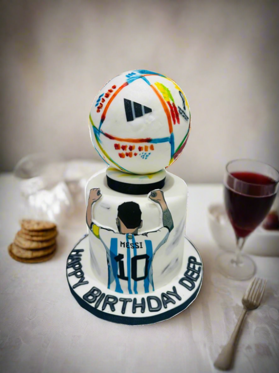 Deep Messi Soccer Fondant Cake