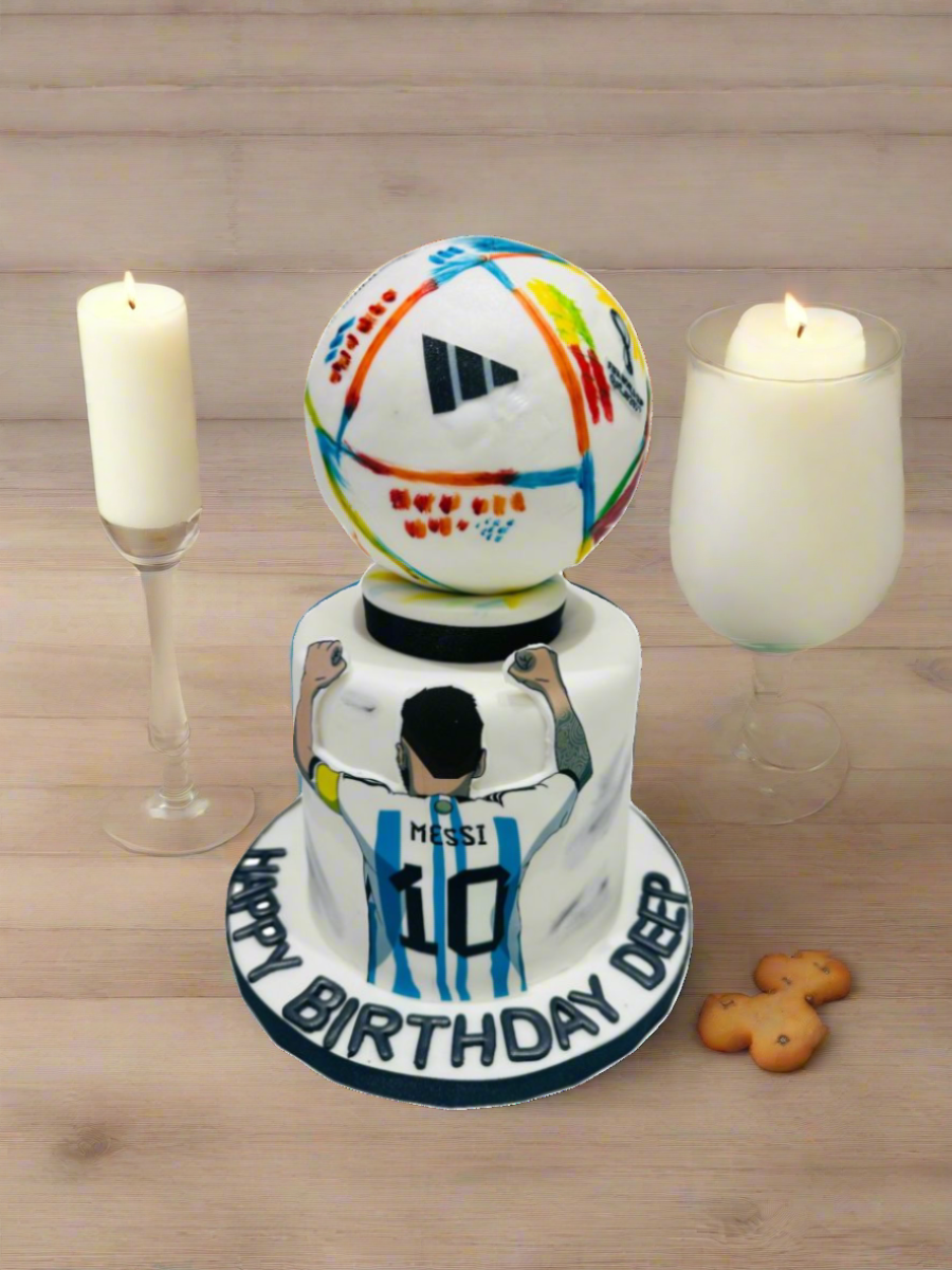 Deep Messi Soccer Fondant Cake
