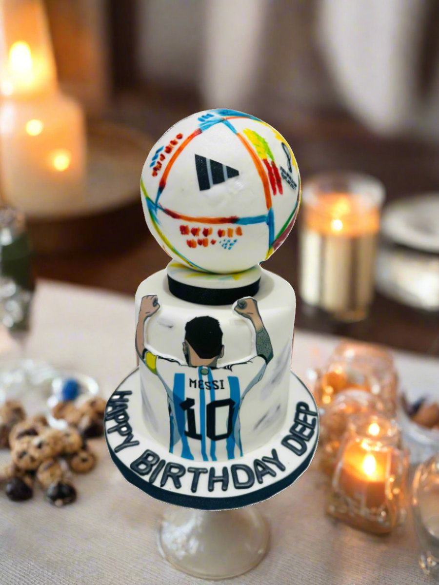 Deep Messi Soccer Fondant Cake