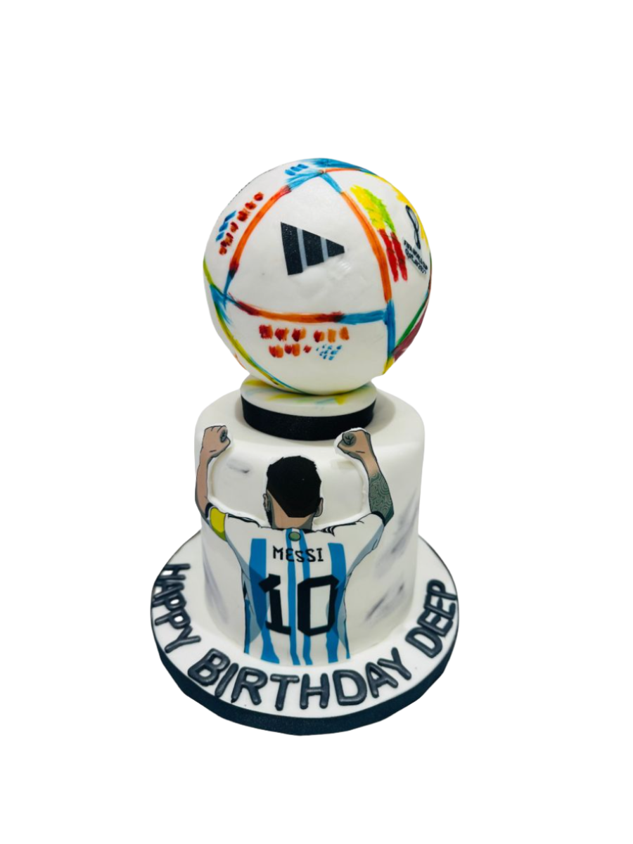 Deep Messi Soccer Fondant Cake