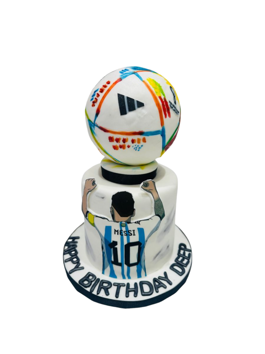 Deep Messi Soccer Fondant Cake